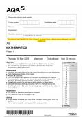 2023 AQA AS MATHEMATICS 7356/1 Paper 1 Question Paper & Mark scheme (Merged) June 2023 [VERIFIED]