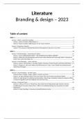 Extensive summary all literature branding & design 2024