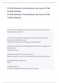 NJ Title Insurance Exam Questions and Answers With  Verified Solutions