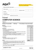 2023 AQA A-level COMPUTER SCIENCE  7517/2 Paper 2 Question Paper & Mark scheme  (Merged) June 2023 [VERIFIED]