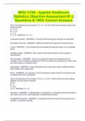 WGU C784 - Applied Healthcare Statistics Objective Assessment #1 || Questions & 100% Correct Answers