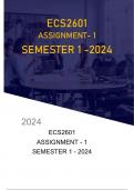 ECS2601 ASSIGNMENT 1 SEMESTER 1 2024