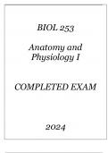 BIO 253 INTRO TO ANATOMY & PHYSIOLOGY I COMPLETED EXAM Q & A 2024 HONDROS