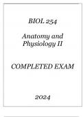 BIO 254 INTRO TO ANATOMY & PHYSIOLOGY II COMPLETED EXAM Q & A 2024 HONDROS.