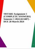 TRT1602 Assignment 1 (COMPLETE ANSWERS) Semester 1 2024 (613407) - DUE 28 March 2024