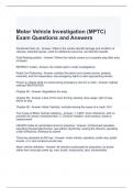 Motor Vehicle Investigation (MPTC) Exam Questions and Answers / Graded A