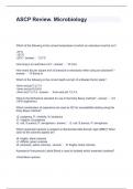 ASCP Review. Microbiology Questions and Answers Graded A