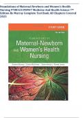 Foundations of Maternal Newborn and Women's Health Nursing 9780323398947 Medicine And Health Science 7th Edition By Murray Complete Test Bank All Chapters Covered 2023