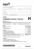  2023 AQA  COMBINED SCIENCE:TRILOGY CHEMISTRY PAPER 2H (QUESTIONS)