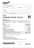 2023 AQA COMBINED SCIENCE:TRILOGY CHEMISTRY PAPER 1H 2023(L QUESTIONS)