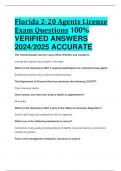 Florida 2-20 Agents License Exam Questions 100%  VERIFIED ANSWERS  2024/2025 ACCURATE