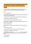 Divemaster Final Exam A {Questions With 100% Correct Answers} (2024 / 2025) (Verified by Expert