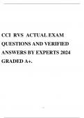 CCI RVS ACTUAL EXAM QUESTIONS AND VERIFIED ANSWERS BY EXPERTS 2024 GRADED A+.