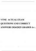 VTNE ACTUAL EXAM QUESTIONS AND CORRECT ANSWERS 2024/2025 GRADED A+ .