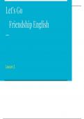 Presentation English as Foreign : Let’s Go Friendship English, lesson 1