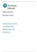 A-Level Edexcel Mathematics Mechanics Markscheme 2023.