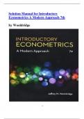 Solution Manual for Introductory Econometrics A Modern Approach 7th  by Wooldridge