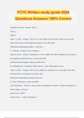 FCTC Written study guide 2024 Questions Answers 100% Correct