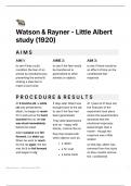 Watson & Rayner classic study notes
