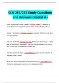 CLN 251/252 Study Questions and Answers Graded A+ 