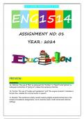 ENG1514 S1 ASSIGNMENT 1 2024 (FULL ANSWERS)