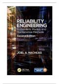 Solution Manual For Reliability Engineering Probabilistic Models and Maintenance Methods, 2nd Edition By Joel Nachlas