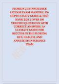 FLORIDA 2-15 INSURANCE LICENSE EXAM MASTERY IN-DEPTH STUDY GUIDE & TEST BANK