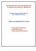 Solutions for Nuclear Reactor Thermal Hydraulics, 1st Edition Masterson (Chapters 5 to 34 included)