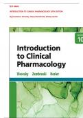 TEST BANK  INTRODUCTION TO CLINICAL PHARMACOLOGY 10TH EDITION By Constance Visovsky, Cheryl Zambroski, Shirley Hosler