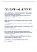 DEVELOPING LEADERS EXAM QUESTIONS AND CORRECT ANSWERS