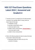 NSG527 | NSG 527 Final Exam Questions Latest 2024 | Answered and Graded A+