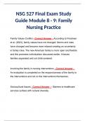 NSG 527 Final Exam Study Guide Module 8 - 9: Family Nursing Practice