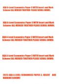AQA A-Level Economics Paper 3 WITH Mark Scheme AND Insert 2023 (SCROLL DOWN).