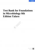 TEST BANK FOR FOUNDATIONS IN MICROBIOLOGY 8TH EDITION TALARO