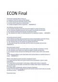 ECON Final EXAM QUESTIONS AND ANSWERS