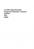 LJU 4801 Assignment 2 Semester 1 2024 answers UNISA (legal philosophy)