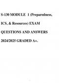 S-130 MODULE 1 (Preparedness, ICS, & Resources) EXAM QUESTIONS AND ANSWERS 2024/2025 GRADED A+.