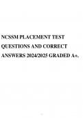 NCSSM PLACEMENT TEST QUESTIONS AND CORRECT ANSWERS 2024/2025 GRADED A+.