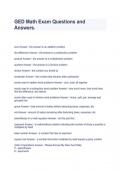 GED Math Exam Questions and Answers