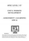 BTEC IT - Unit 6, learning aim A / Assignment 1 (DISTINCTION)