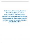  Betty Burns, chana Kumar, Carlotta A.  Russe, Mabel Johnson, Patricia  Doyle, Janet Riley and Justin Johnson  Inhuman case studies EXAM NEWEST 2024  ACTUAL EXAM QUESTIONS AND CORRECT  DETAILED ANSWERS VERIFIED ANSWERS ALREADY GRADED A+   