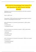 ZOO 4234 FIU Parasitology Final review Pt. 1 with Questions & 100% Correct Verified Answers