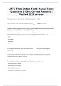 JATC Fiber Optics Final | Actual Exam Questions | 100% Correct Answers | Verified 2024 Version