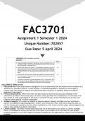 FAC3701 Assignment 1 (100% ANSWERS) Semester 1 2024 - DISTINCTION GUARANTEED