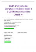 CWEA Environmental Compliance Inspector Grade 1 | Questions and Answers Graded A+