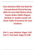 Case Solutions with Test Bank for Concept-Based Clinical Nursing Skills 2nd Edition By Loren Nell Melton Stein, Connie Hollen (100% Original Verified, A+ Grade)