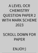 A LEVEL OCR CHEMISTRY QUESTION PAPER 2 WITH MARK SCHEME 2023