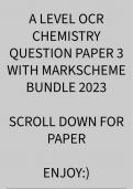 A LEVEL OCR CHEMISTRY QUESTION PAPER 3 2023