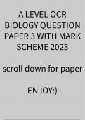 A LEVEL OCR BIOLOGY 2023 QUESTION PAPER 1,2,3 