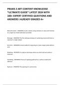 PRAXIS 2 ART CONTENT KNOWLEDGE  *ULTIMATE GUIDE* LATEST 2024 WITH  100+ EXPERT CERTIFIED QUESTIONS AND  ANSWERS I ALREADY GRADED A+